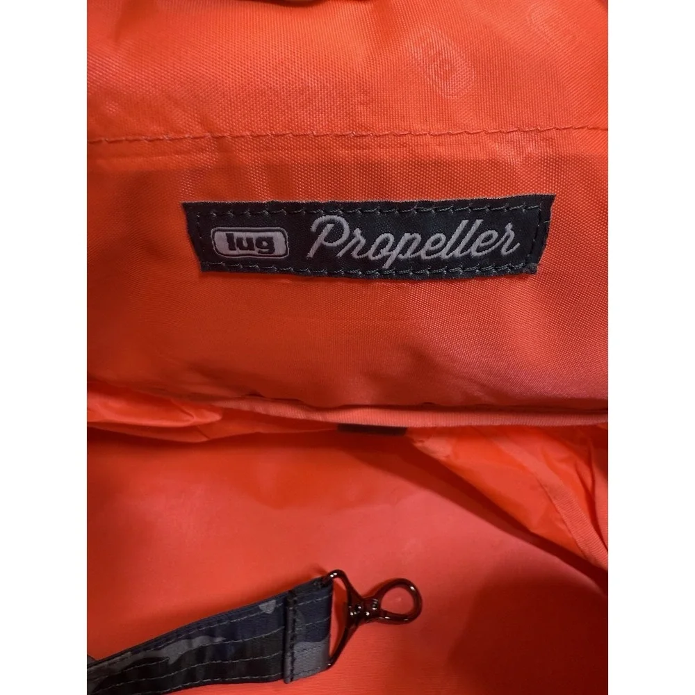 Lug Propeller Duffel Bag Navy Camo Quilted Travel Carry-On Gym Tote Orange Trim